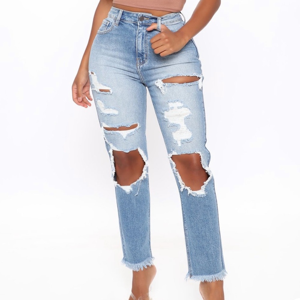 The Good Life Distressed Straight Leg Jeans - FN